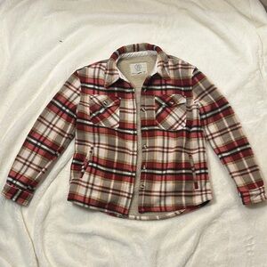 Sherpa Lined Plaid Jacket Shacket